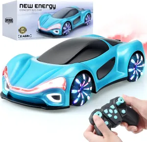 Remote Control Car Toy for Kids 6 7 8 Year Old Boy: Drift RC Stunt Car with Light Spray & Sound, Programmable RC Cars, Birthday Gifts Racing Toy for 8-12 Years Old Boy Girls, Blue