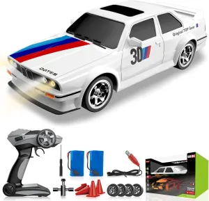 Remote Control Cars 1:16 Scale RC Drift Car 2.4Ghz 30KM/H High Speed 4WD RTR Racing Car with Drift Tires LED Lights 2PCS Rechargeable Batteries RC Sport Cars Toys for Adults Boys Girls Kids Gift