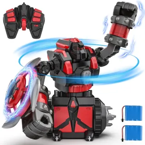 Remote Control Robots Toys Easter Day Gifts for Kids for Boys 5-7 6 9 8 13 Age 360-Degree Rotating Robot Battling Toys Dueling Birthday Gift Ideas Present Kids Children(Black)