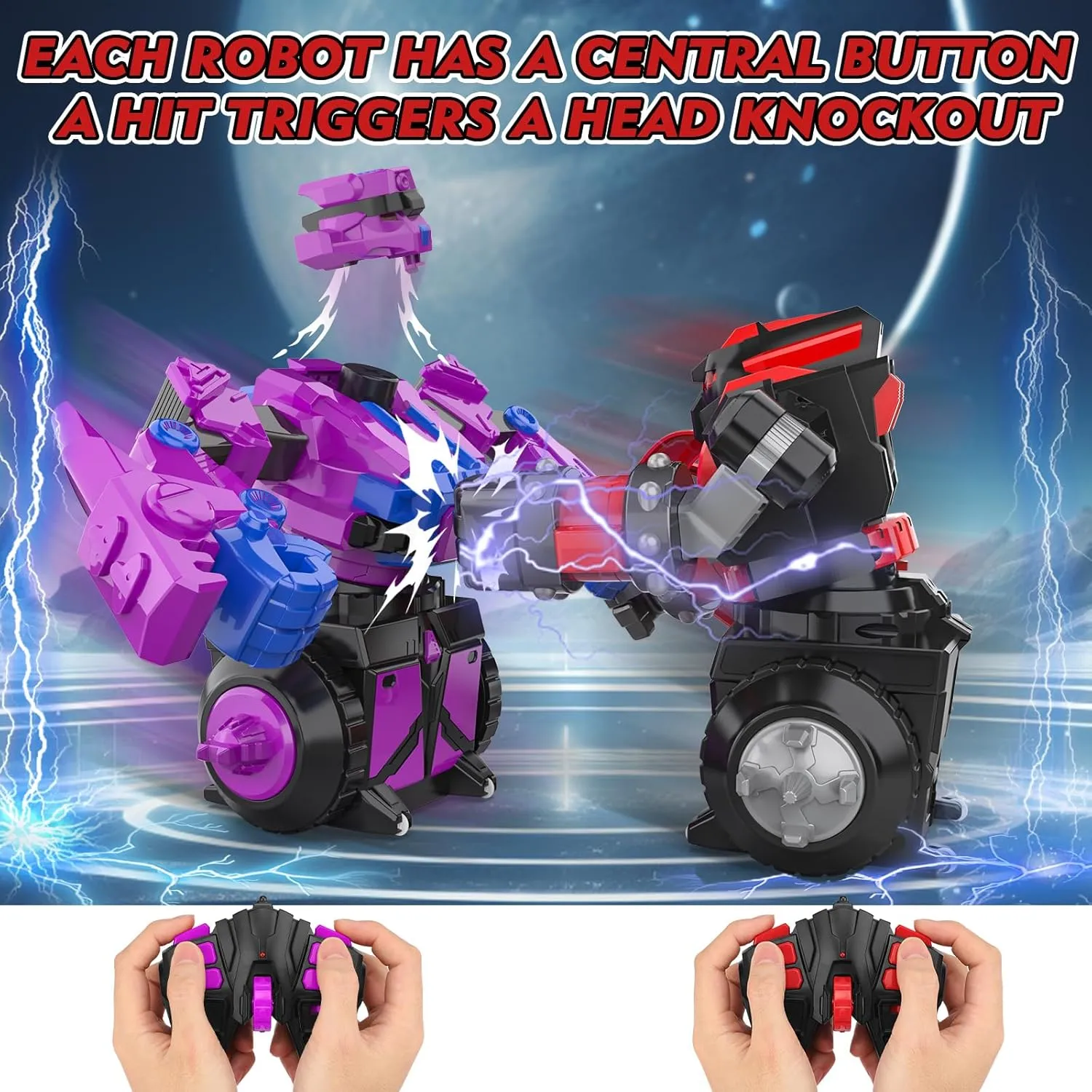Remote Control Robots Toys Easter Day Gifts for Kids for Boys 5-7 6 9 8 13 Age 360-Degree Rotating Robot Battling Toys Dueling Birthday Gift Ideas Present Kids Children(Black)