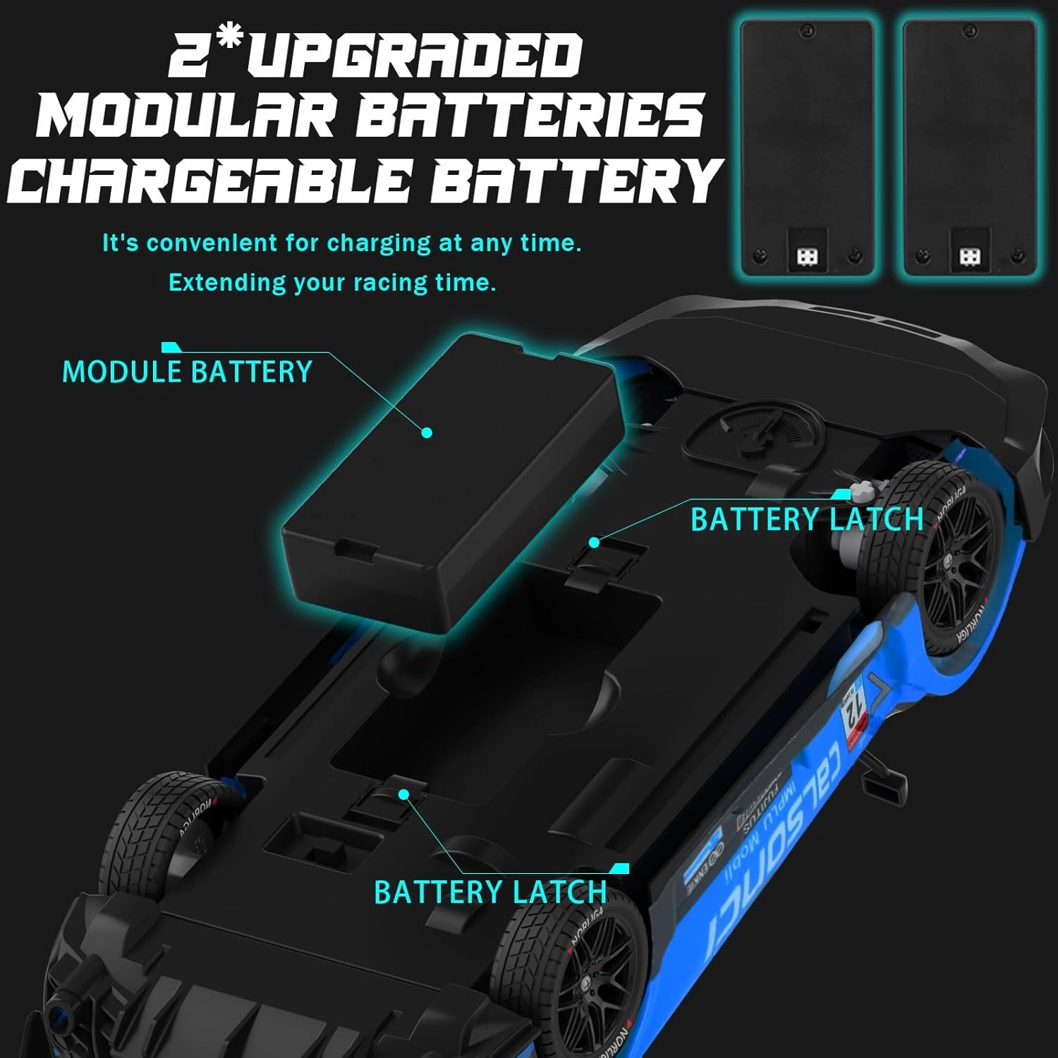 Remote Control Car RC Drift Car 1:16 Scale 4WD RC Vehicle with LED Lights 2.4GHz 30km/h RTR High Speed Racing Sport Toy for Adults Boys Girls Kids Gift 2Pcs Rechargeable Battery