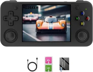 RG35XX H, Anbernic Retro Handheld Gaming Console with 64GTF Card, Dual Joystick Design 3.5-inch HD Screen Lasts up to 8 Hours High-Capacity Battery for Better Experience (64G Black)