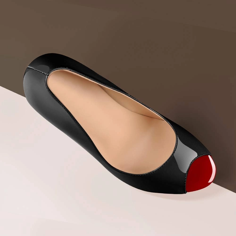 Richealnana Women's Peep Toe Platform Classic Pumps