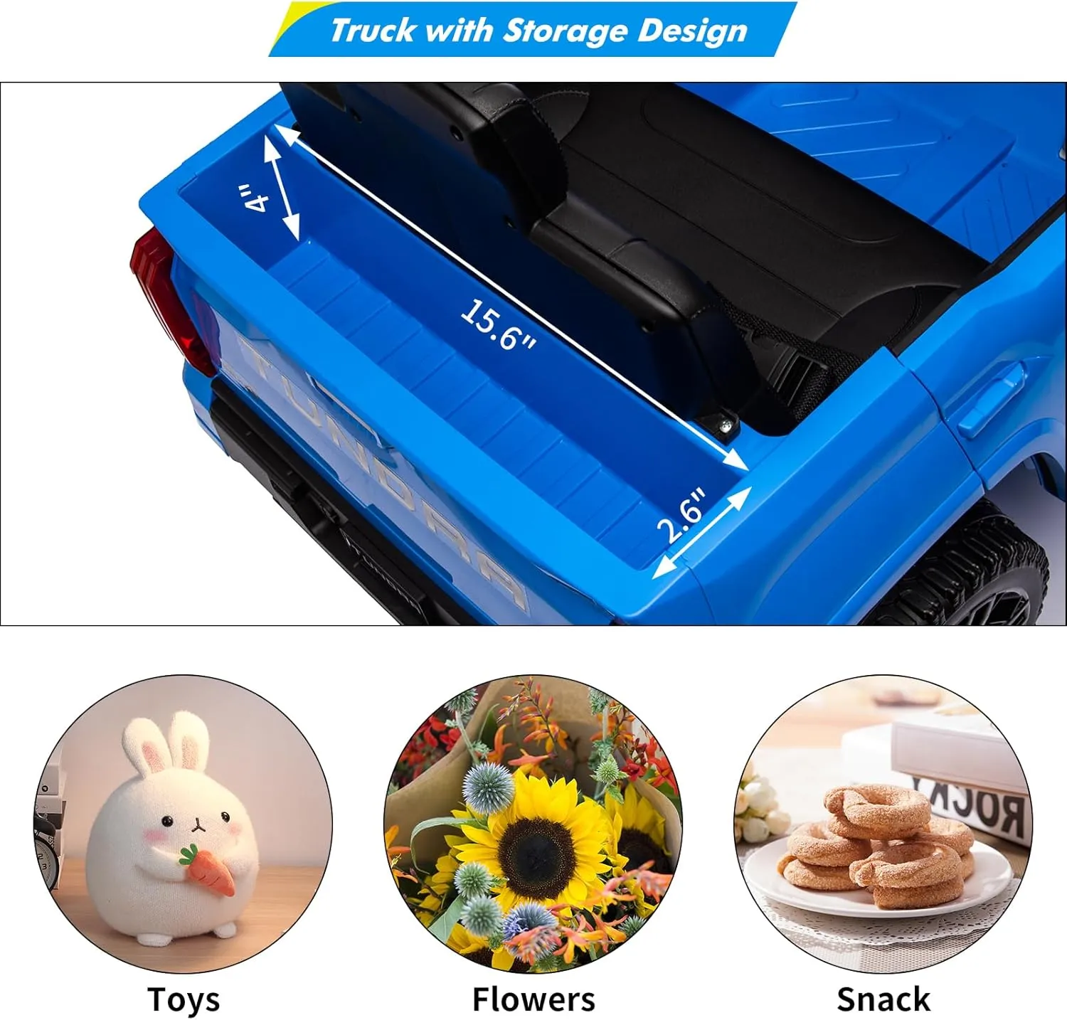 Ride on Truck Car, 12V Licensed Toyota Tundra Ride on Car w/Remote Control, Battery Powered Electric Car with4 Wheels Spring Suspension, 3 Speeds, LED Lights, Gift for 3  Kids-Blue