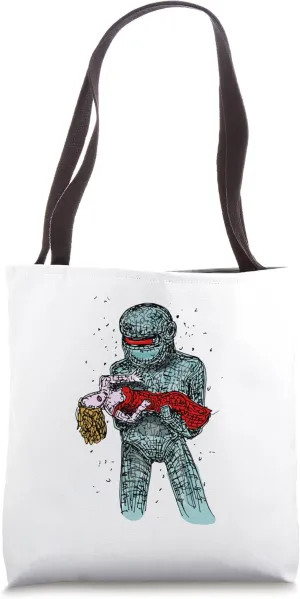 Robots and Rescues Unite: Retro Sci-Fi Movie Vintage T Tote Bag