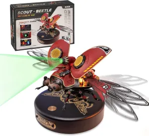 ROKR Mechanical Puzzles Scout Beetle, 3D Metal Model Kits for Adults to Build, STEM Toys Building Sets for Teens, Halloween/Christmas/Birthday Gifts for Boys Ages 14  (Scout Beetle)