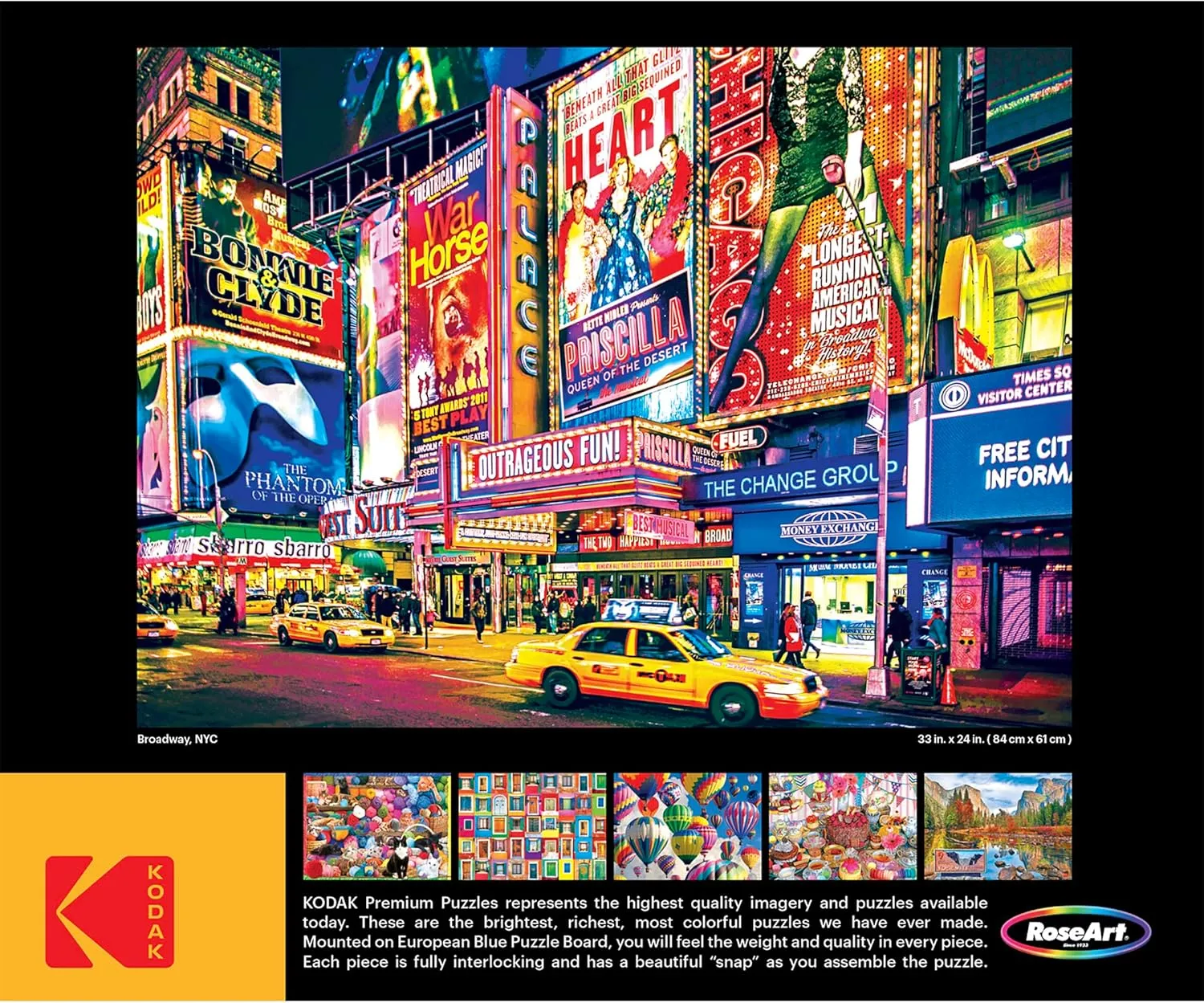 RoseArt - Kodak Premium - Broadway, NYC - 1500 Piece Jigsaw Puzzle for Adults