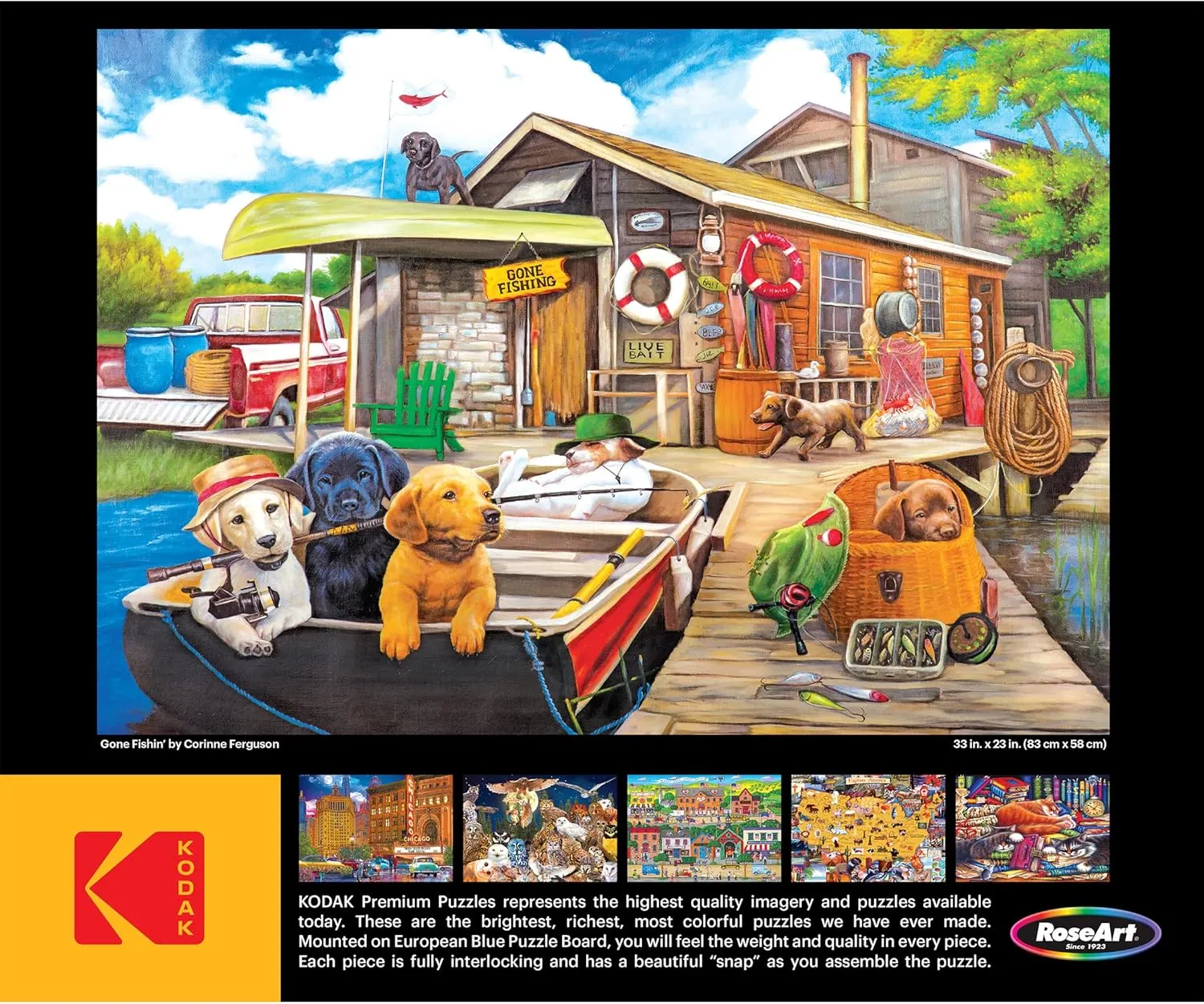 RoseArt - Kodak Premium - Gone Fishin' - 1500 Piece Jigsaw Puzzle for Adults