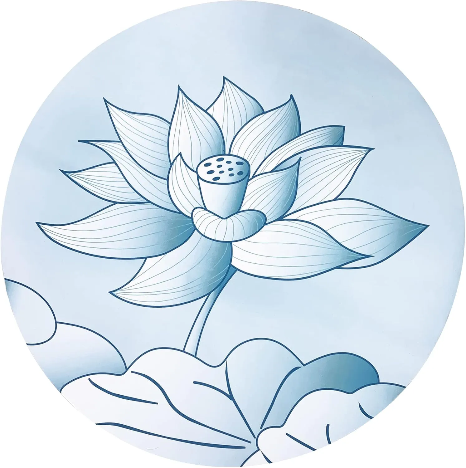 Round Meditation Yoga Mat - Large Lotus Non Slip Natural Rubber Mat for Home, Outdoor Exercise, Meditation, Stretching and Yoga (4Ft)