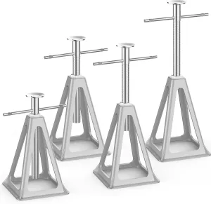 RV Stack Jacks 4 Pack, Screw Jack Stands for RV Camper Travel Trailer Leveling, Aluminum Stabilizer Jacks, Single Support Unloading Up to 6000 Lbs, Adjustable from 11" to 17"