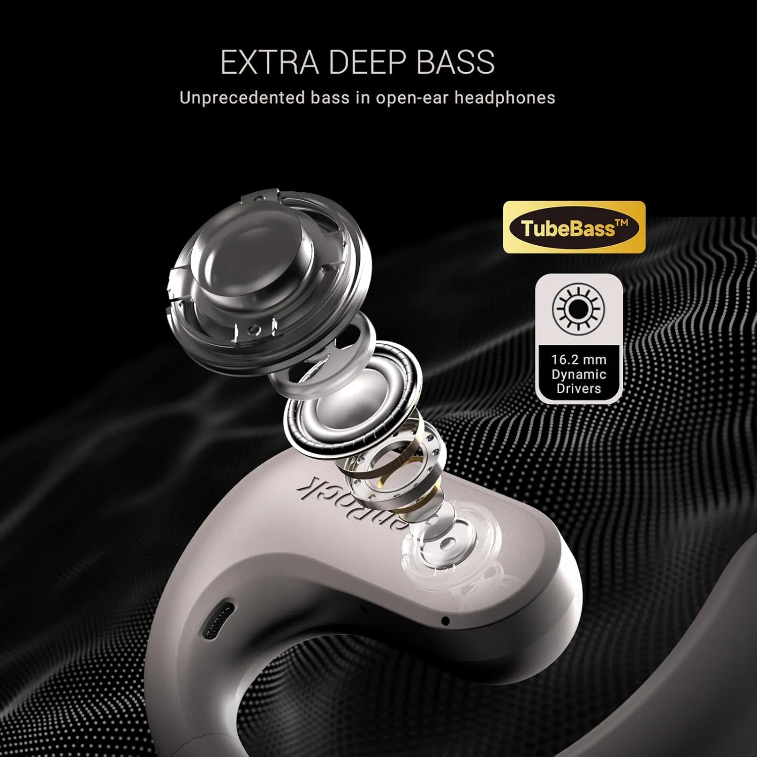 S Open-Ear Air Conduction Headphones, Bluetooth 5.3 Wireless Over-Ear Earbuds, 60H Playtime, Deep Bass, IPX5 Waterproof, Built-in ENC Mic, Sports Earphones for Running Driving Office TV