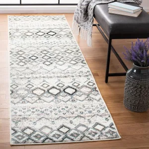 SAFAVIEH Amsterdam Collection Runner Rug - 2'3" x 6', Ivory & Grey, Moroccan Boho Design, Non-Shedding & Easy Care, Ideal for High Traffic Areas in Living Room, Bedroom (AMS108A)