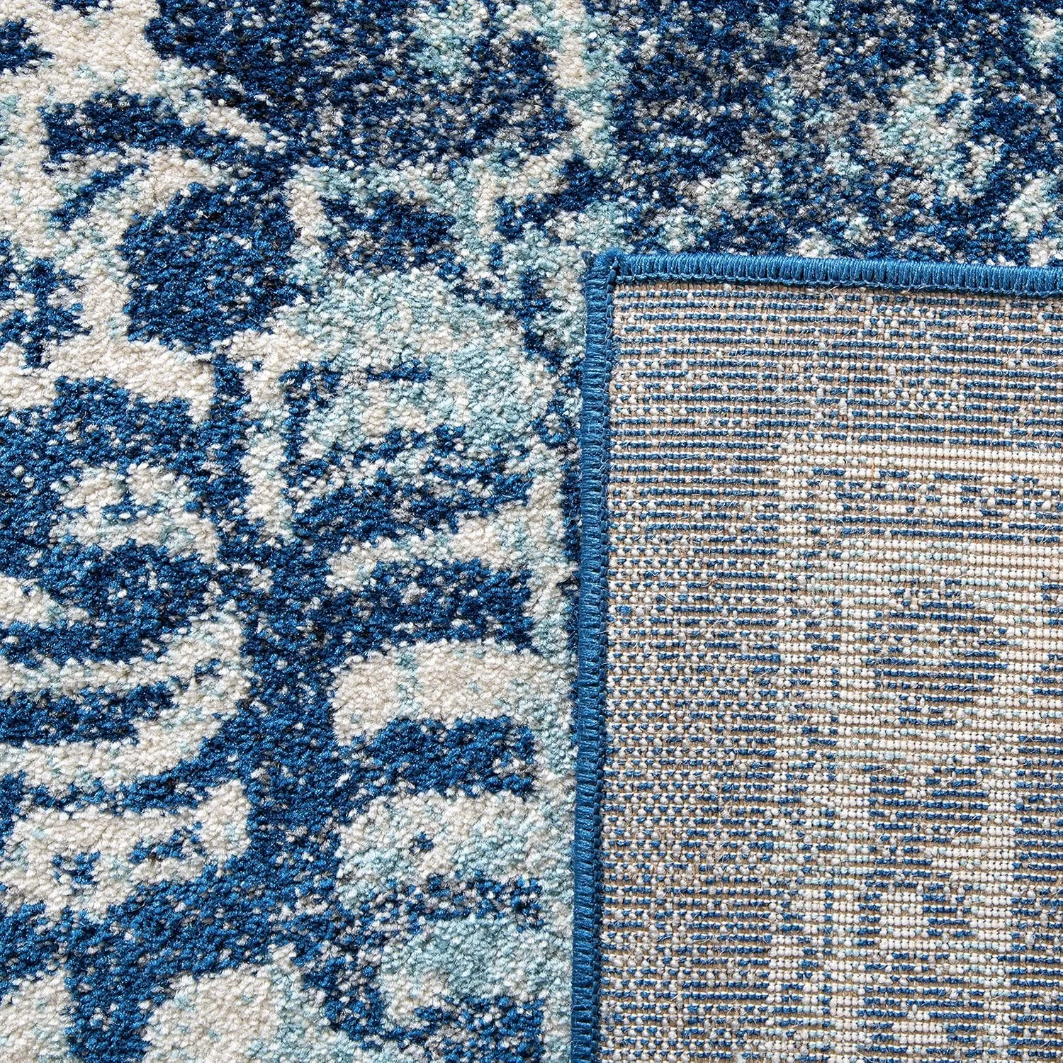 SAFAVIEH Area Rug 8x10 - Evoke Collection - Large - Navy & Ivory, Oriental Distressed Design, Non-Shedding & Easy Cleaning, Ideal for Living Room, Bedroom, Office, Dining Space (EVK256A)