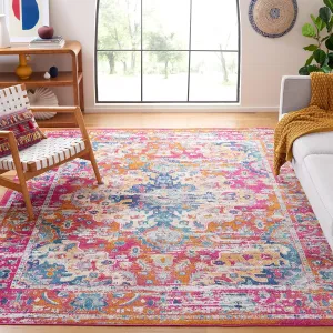 SAFAVIEH Area Rug 8x10 - Madison Collection - Large - Fuchsia & Gold, Boho Chic Medallion Design, Non-Shedding & Easy Cleaning, Ideal for Living Room, Bedroom, Office, Dining Space (MAD154R)