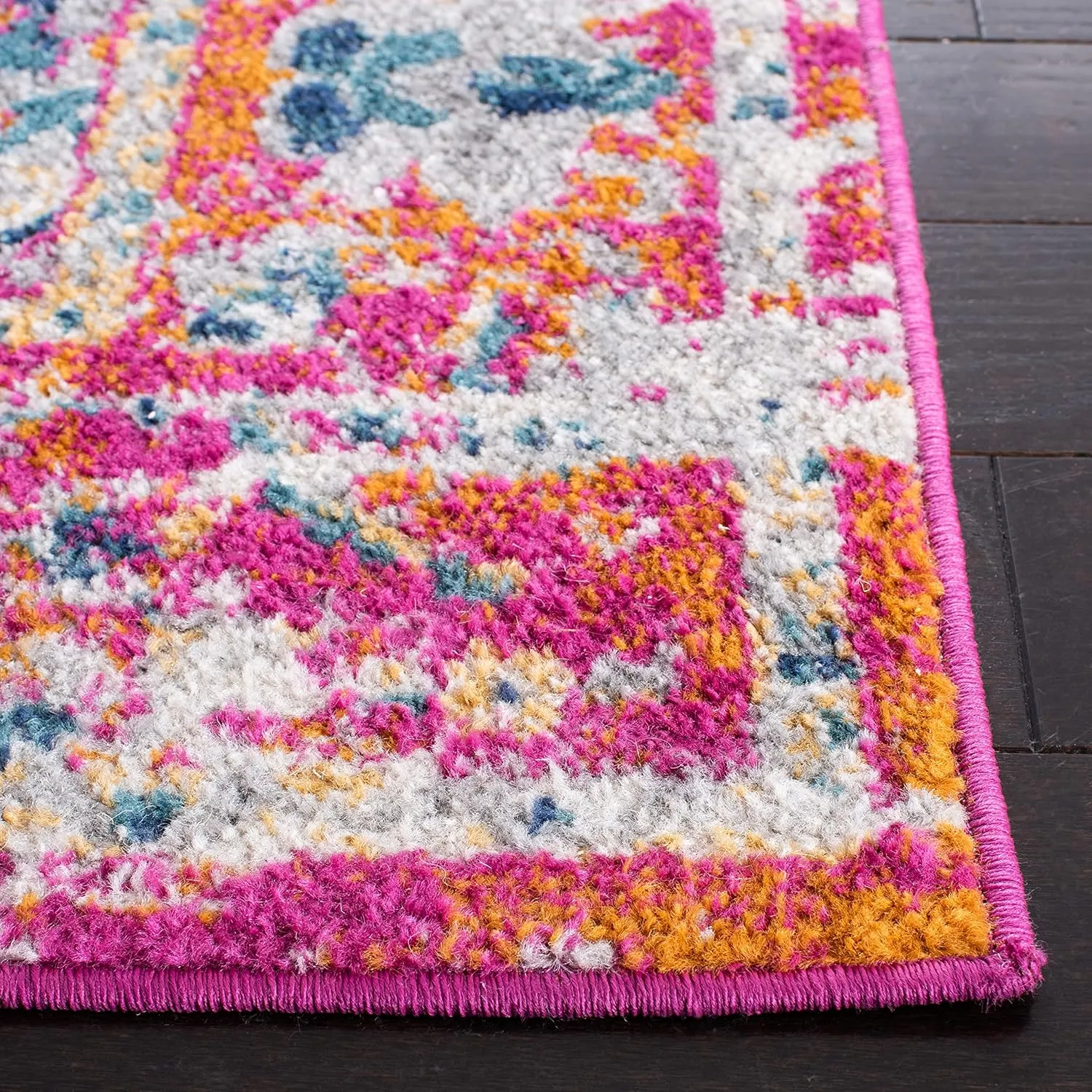 SAFAVIEH Area Rug 8x10 - Madison Collection - Large - Fuchsia & Gold, Boho Chic Medallion Design, Non-Shedding & Easy Cleaning, Ideal for Living Room, Bedroom, Office, Dining Space (MAD154R)
