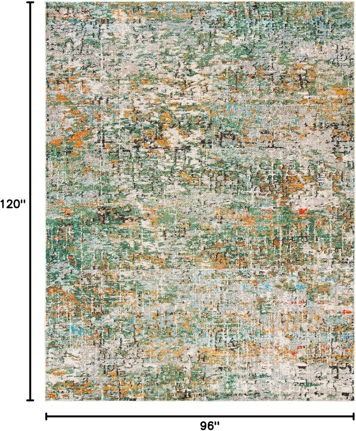 SAFAVIEH Area Rug 8x10 - Madison Collection - Large - Green & Turquoise, Modern Abstract Design, Non-Shedding & Easy Cleaning, Ideal for Living Room, Bedroom, Office, Dining Space (MAD460Y)