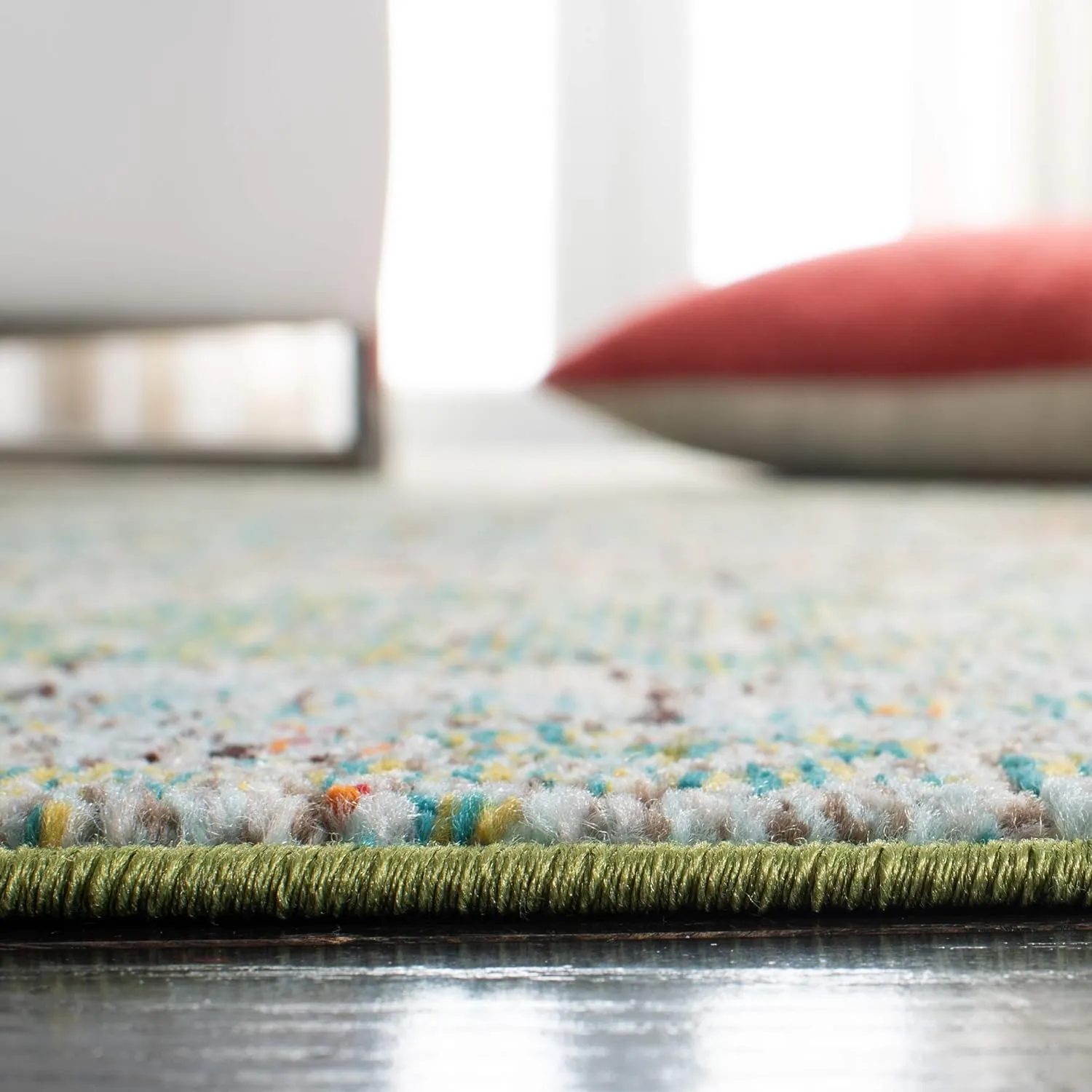 SAFAVIEH Area Rug 8x10 - Madison Collection - Large - Green & Turquoise, Modern Abstract Design, Non-Shedding & Easy Cleaning, Ideal for Living Room, Bedroom, Office, Dining Space (MAD460Y)