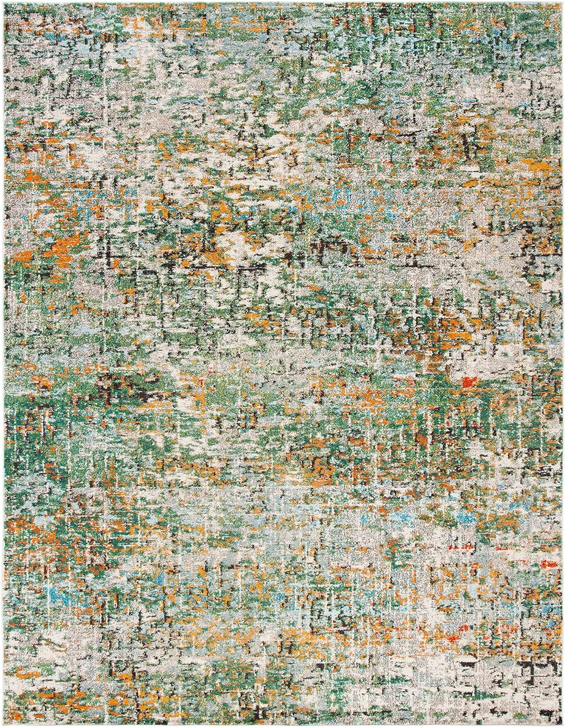 SAFAVIEH Area Rug 8x10 - Madison Collection - Large - Green & Turquoise, Modern Abstract Design, Non-Shedding & Easy Cleaning, Ideal for Living Room, Bedroom, Office, Dining Space (MAD460Y)