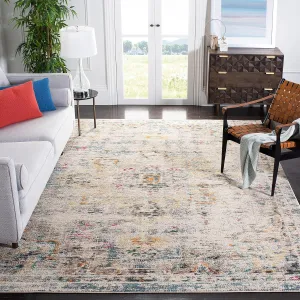 SAFAVIEH Area Rug 8x10 - Madison Collection - Large - Grey & Gold, Boho Chic Medallion Distressed Design, Non-Shedding & Easy Cleaning, Ideal for Living Room, Bedroom, Office, Dining Space (MAD473F)