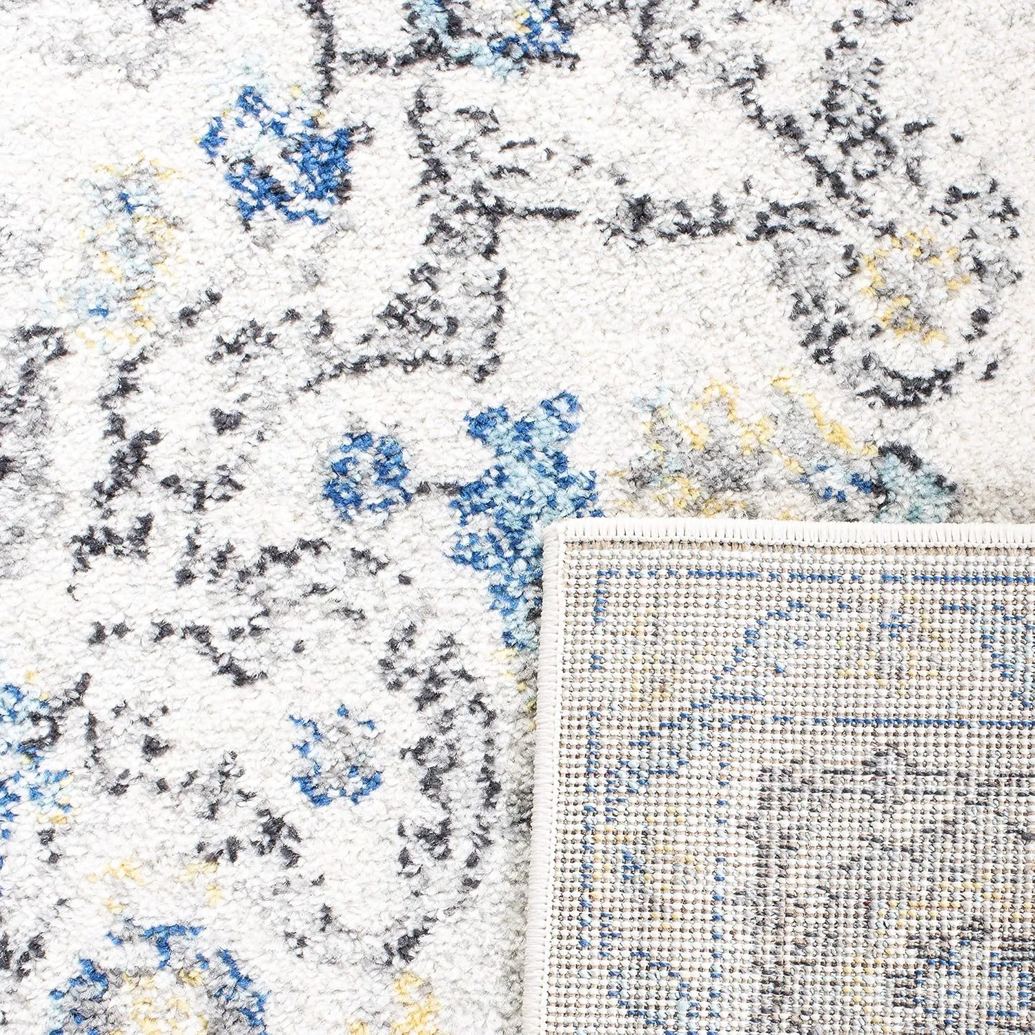 SAFAVIEH Area Rug 8x10 - Madison Collection - Large - Grey & Ivory, Snowflake Medallion Distressed Design, Non-Shedding & Easy Cleaning, Ideal for Living Room, Bedroom, Office, Dining Space (MAD603F)