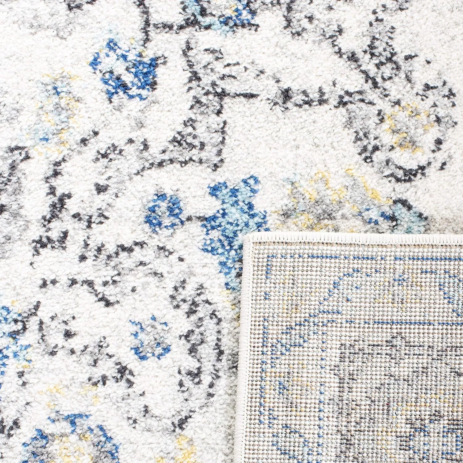 SAFAVIEH Area Rug 8x10 - Madison Collection - Large - Grey & Ivory, Snowflake Medallion Distressed Design, Non-Shedding & Easy Cleaning, Ideal for Living Room, Bedroom, Office, Dining Space (MAD603F)