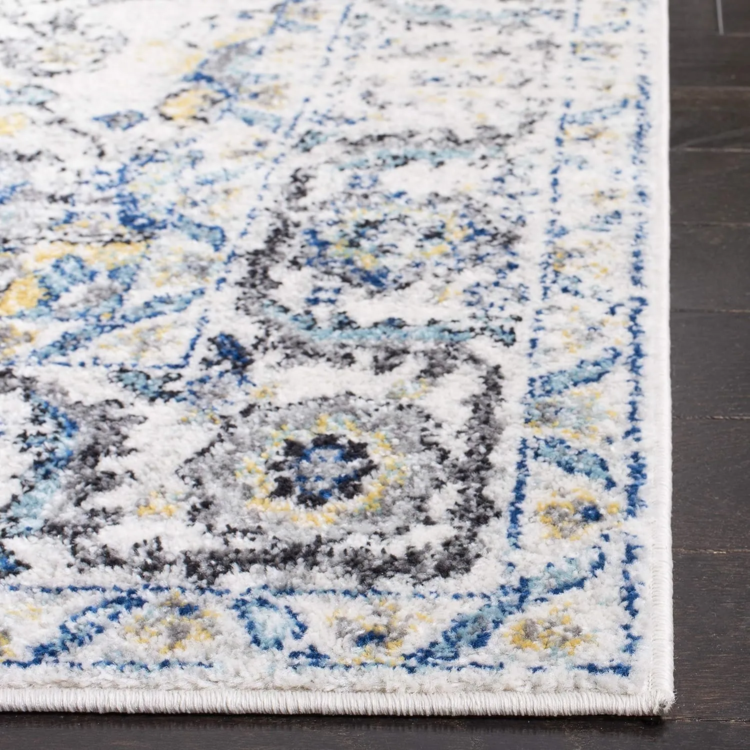 SAFAVIEH Area Rug 8x10 - Madison Collection - Large - Grey & Ivory, Snowflake Medallion Distressed Design, Non-Shedding & Easy Cleaning, Ideal for Living Room, Bedroom, Office, Dining Space (MAD603F)