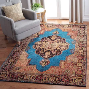 SAFAVIEH Area Rug 8x10 - Vintage Hamadan Collection - Large - Gold & Light Blue, Traditional Oriental Design, Non-Shedding & Easy Cleaning, Ideal for Living Room, Bedroom, Dining Space (VTH219D)