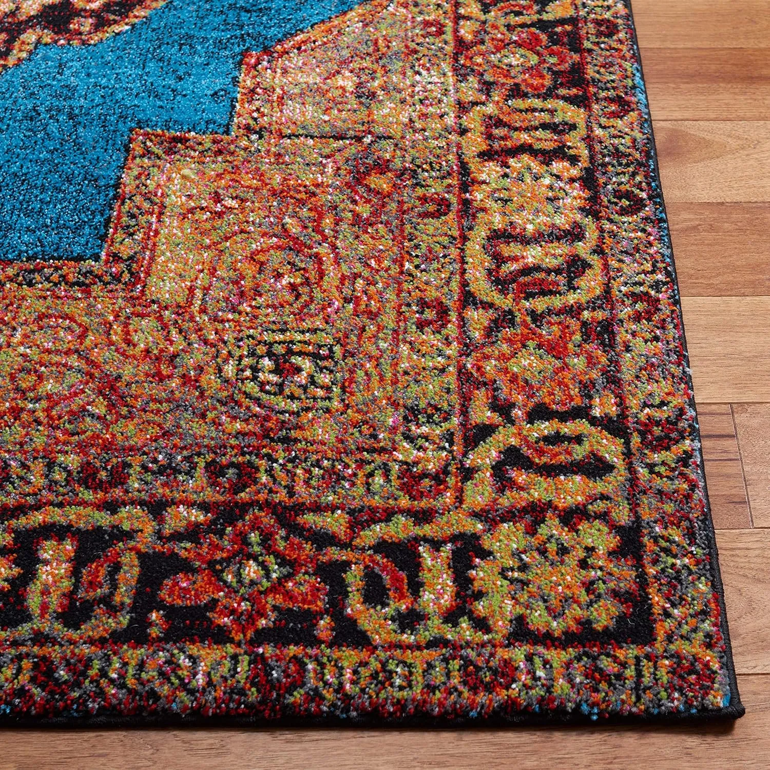SAFAVIEH Area Rug 8x10 - Vintage Hamadan Collection - Large - Gold & Light Blue, Traditional Oriental Design, Non-Shedding & Easy Cleaning, Ideal for Living Room, Bedroom, Dining Space (VTH219D)