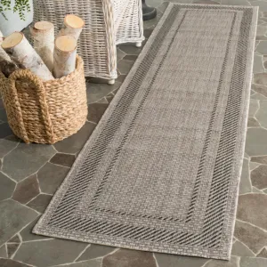 SAFAVIEH Courtyard Collection 2'3" x 6'7" Beige/Black CY8477 Indoor/ Outdoor Waterproof Easy Cleaning Patio Backyard Mudroom Runner Rug