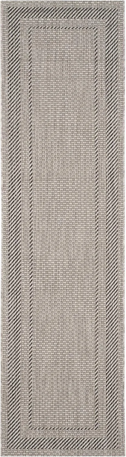 SAFAVIEH Courtyard Collection 2'3" x 6'7" Beige/Black CY8477 Indoor/ Outdoor Waterproof Easy Cleaning Patio Backyard Mudroom Runner Rug