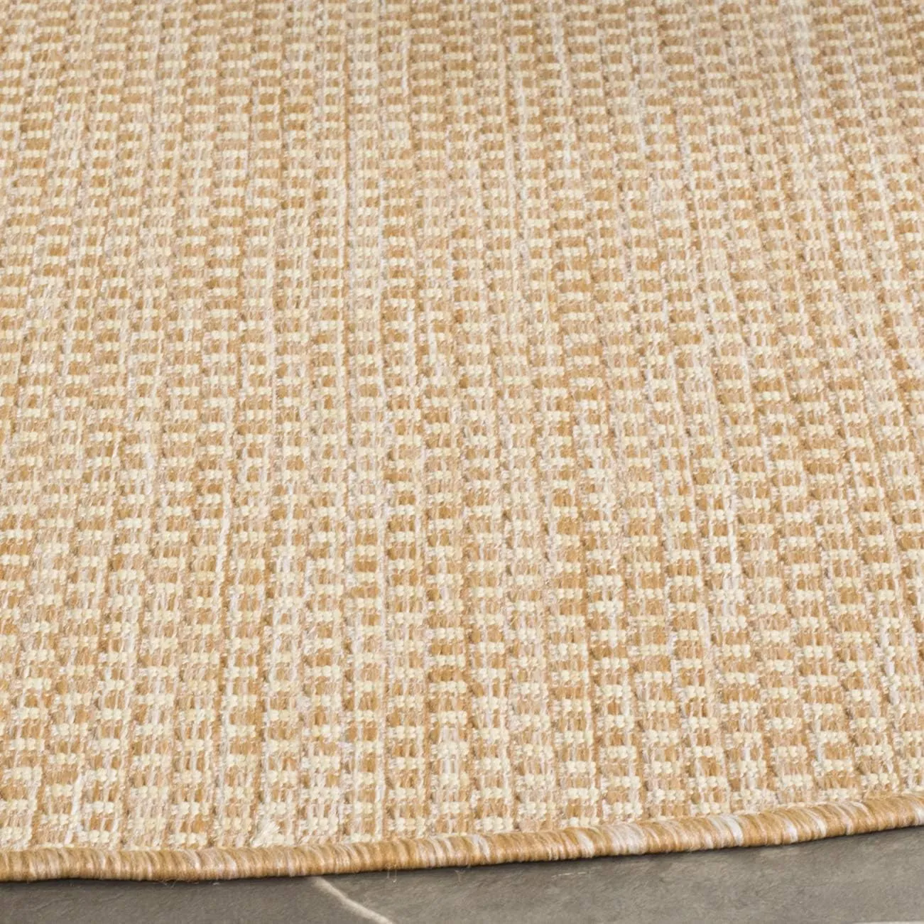 SAFAVIEH Courtyard Collection 7'1" Round Natural/Cream CY8521 Indoor/ Outside Waterproof Easy cleansingPatio Backyard Mudroom Area Mat