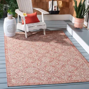 SAFAVIEH Courtyard Collection 8' x 11' Rust / Light Grey CY8066 Indoor/ Outdoor Waterproof Easy Cleaning Patio Backyard Mudroom Area Rug