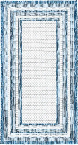 SAFAVIEH Courtyard Collection Accent Rug - 2'3" x 4', Ivory & Navy, Non-Shedding & Easy Care, Indoor/Outdoor & Washable-Ideal for Patio, Backyard, Mudroom (CY8475-53412)