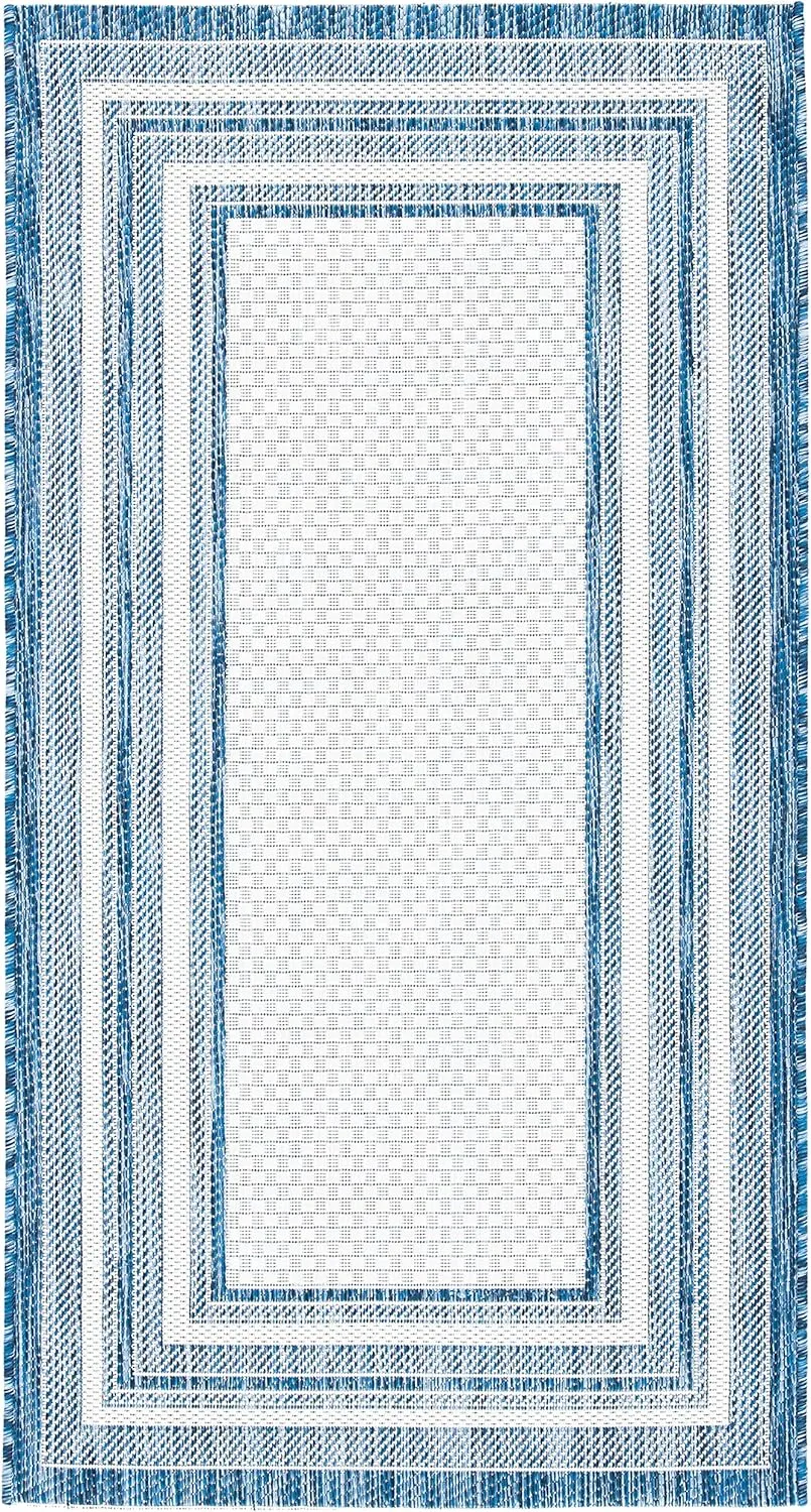 SAFAVIEH Courtyard Collection Accent Rug - 2'3" x 4', Ivory & Navy, Non-Shedding & Easy Care, Indoor/Outdoor & Washable-Ideal for Patio, Backyard, Mudroom (CY8475-53412)