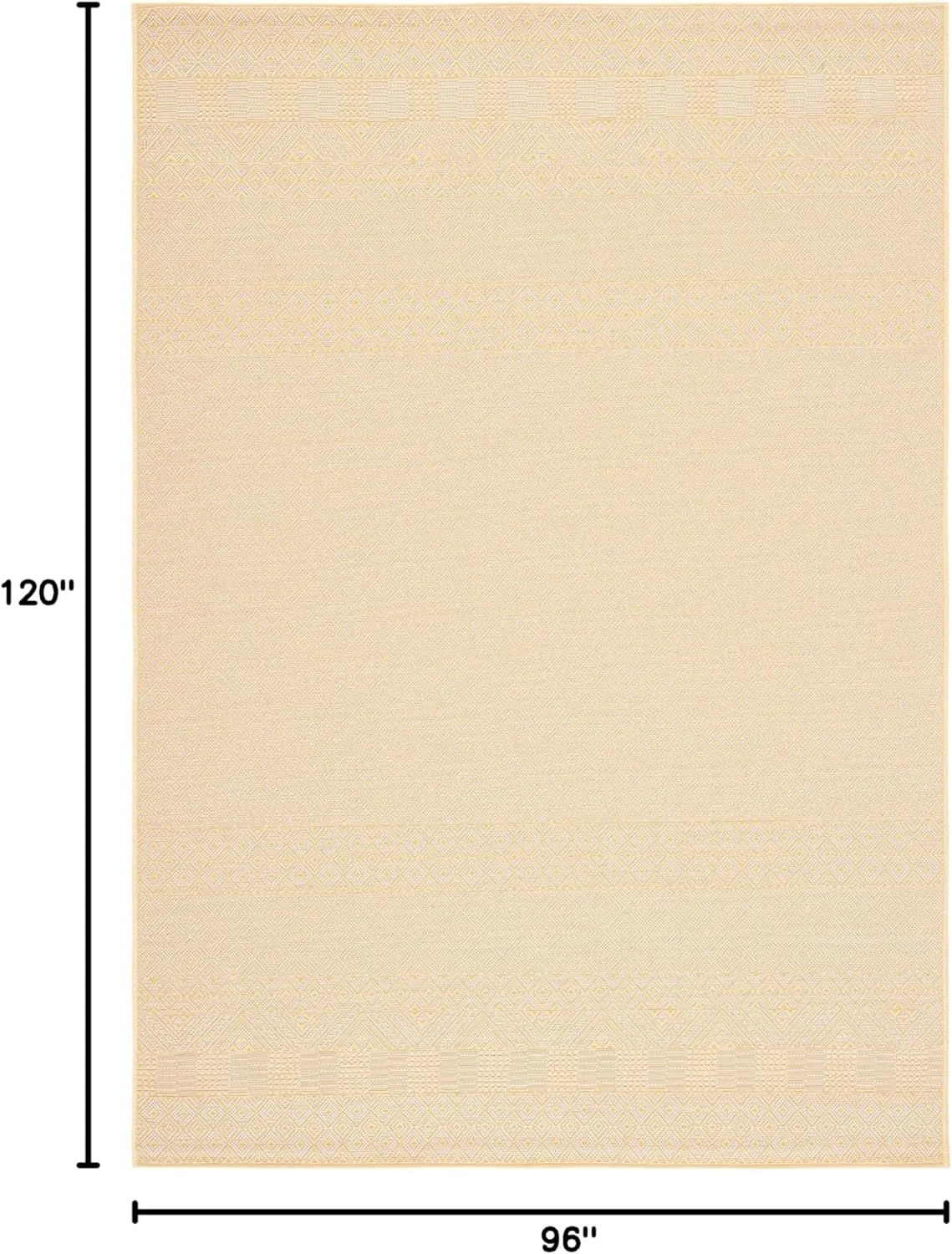 SAFAVIEH Courtyard Collection Area Rug - 8' x 10', Gold & Beige, Non-Shedding & Easy Care, Indoor/Outdoor & Washable-Ideal for Patio, Backyard, Mudroom (CY6235-30612)