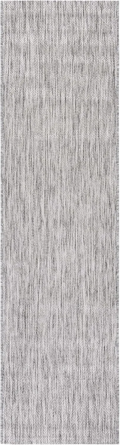 SAFAVIEH Courtyard Collection Runner Rug - 2'3" x 8', Light Grey & Dark Grey, Geometric Pattern, Indoor/Outdoor & Washable, Ideal for Patio, Backyard, Mudroom (CY8520-59022-28)
