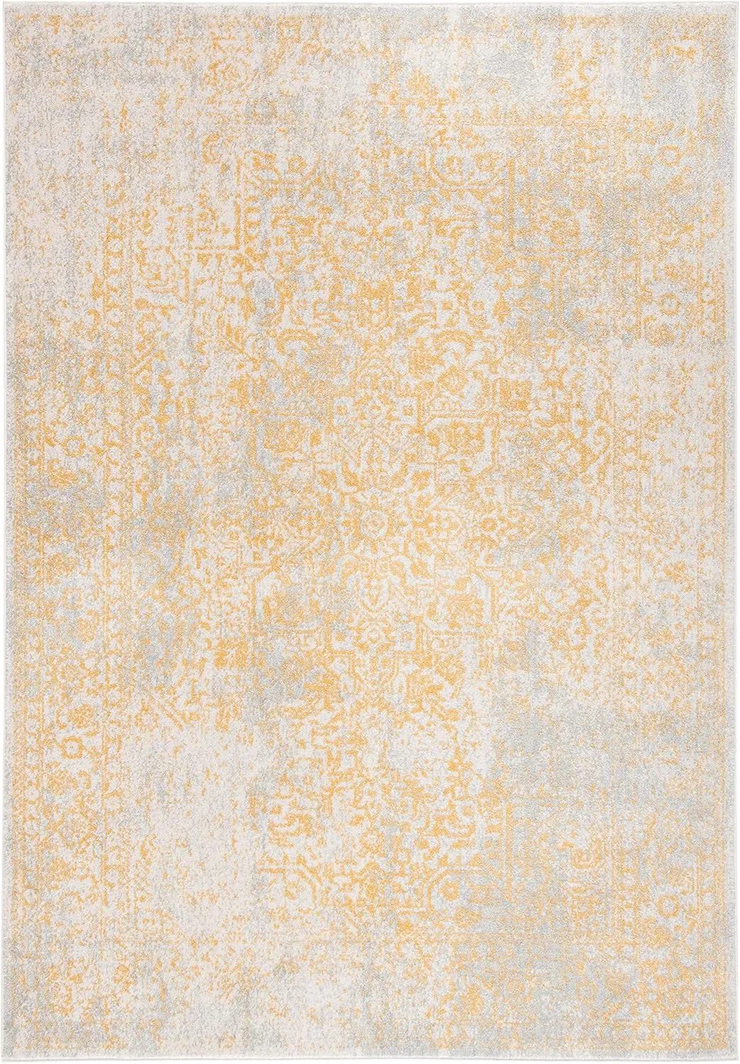 SAFAVIEH Evoke Collection 8' x 10' Ivory/Gold EVK256B Oriental Distressed Non-Shedding Living Room Bedroom Dining Home Office Area Rug