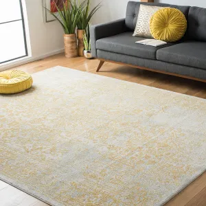 SAFAVIEH Evoke Collection 8' x 10' Ivory/Gold EVK256B Oriental Distressed Non-Shedding Living Room Bedroom Dining Home Office Area Rug