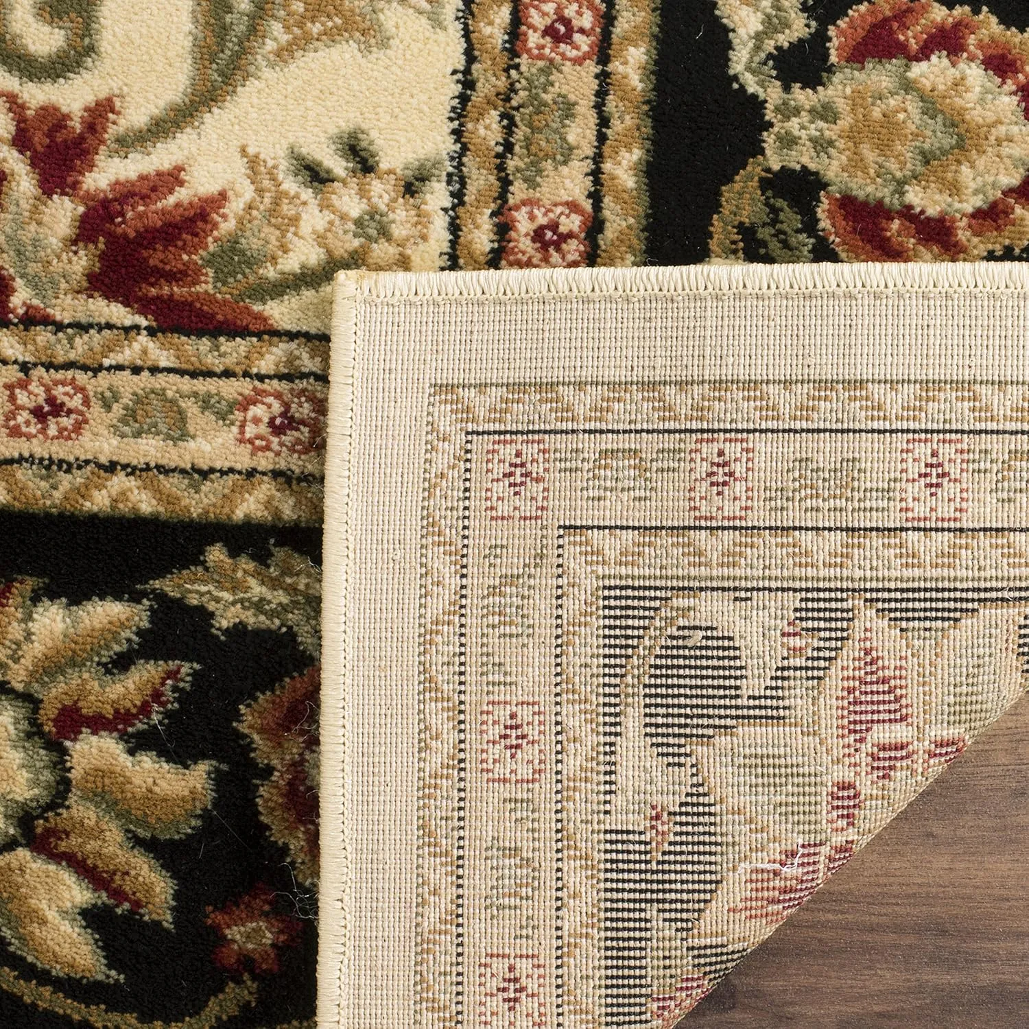 SAFAVIEH Lyndhurst Collection Area Rug - 8' x 10', Ivory & Black, Traditional Oriental Design, Non-Shedding & Easy Care, Ideal for High Traffic Areas in Living Room, Bedroom (LNH212B)