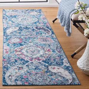 SAFAVIEH Madison Collection Runner - 2'3" x 6', Blue & Grey, Non-Shedding & Easy Care, Ideal for High Traffic Areas in The Living Room, Dining, Bedroom (MAD600M)