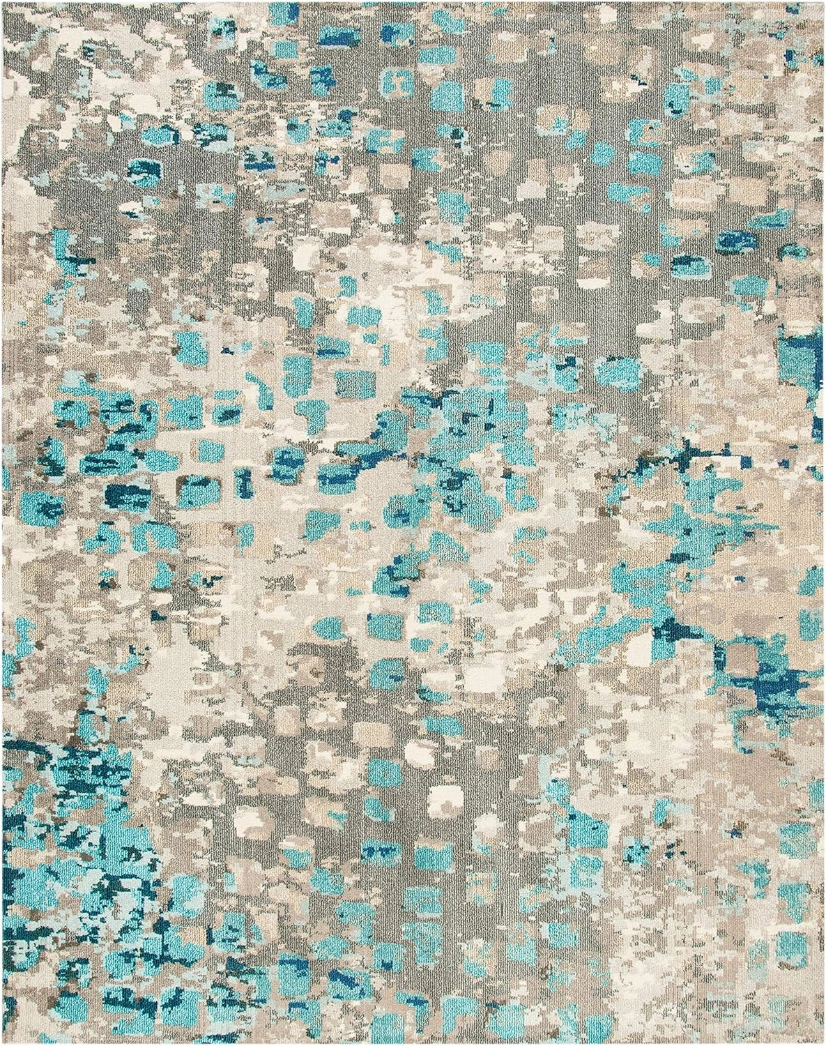 SAFAVIEH Area Rug 8x10 - Madison Collection - Large - Grey & Blue, Boho Abstract Distressed Design, Non-Shedding & Easy Cleaning, Ideal for Living Room, Bedroom, Office, Dining Space (MAD425E)