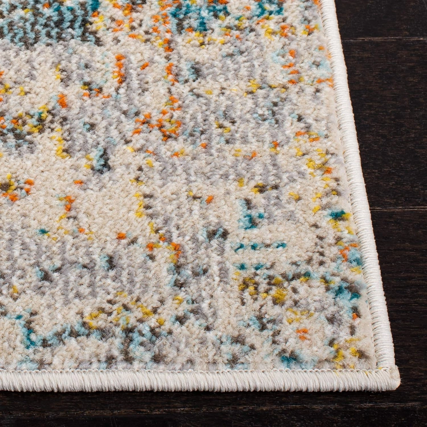 SAFAVIEH Area Rug 8x10 - Madison Collection - Large - Grey & Turquoise, Modern Abstract Design, Non-Shedding & Easy Cleaning, Ideal for Living Room, Bedroom, Office, Dining Space (MAD460G)