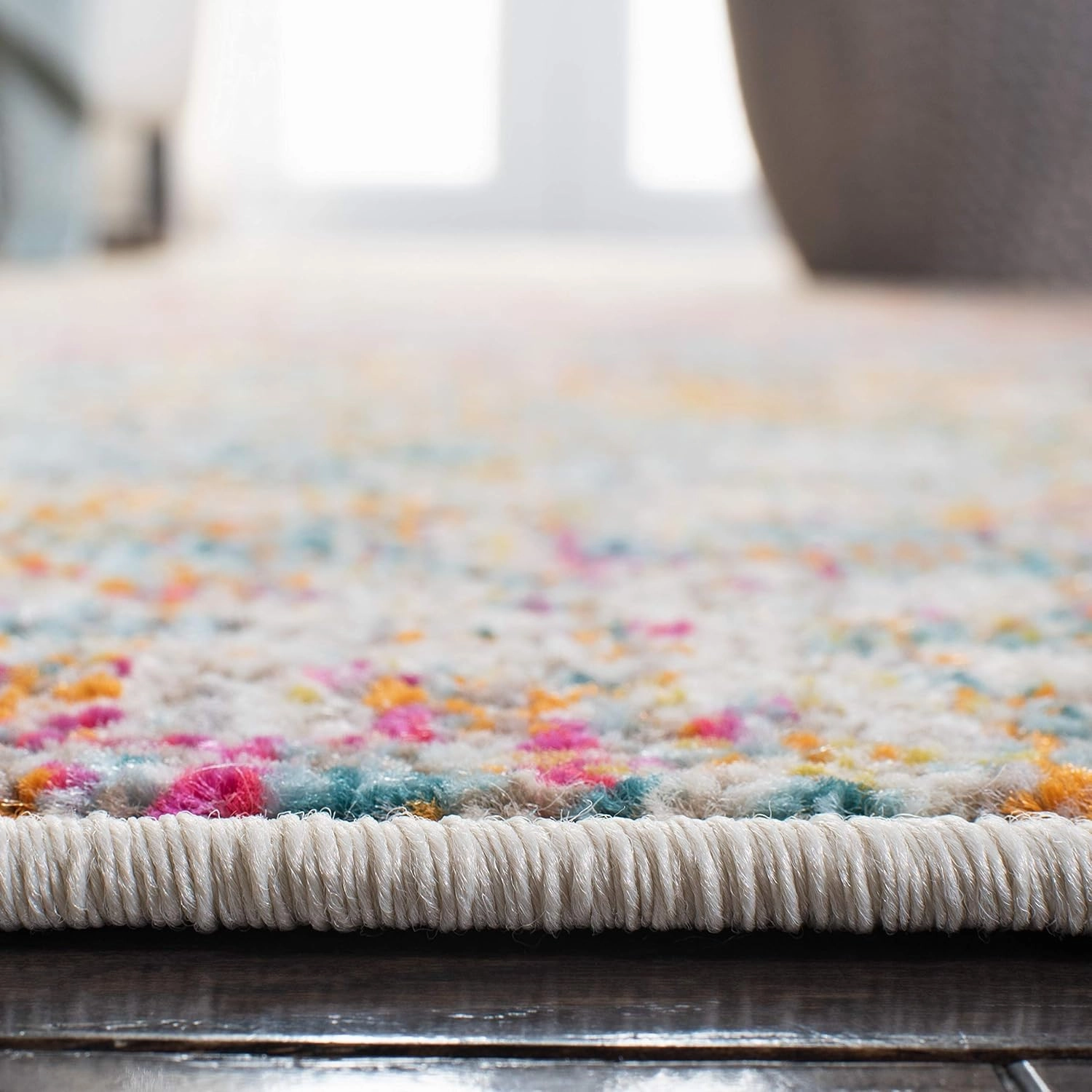 SAFAVIEH Area Rug 8x10 - Madison Collection - Large - Grey & Turquoise, Modern Abstract Design, Non-Shedding & Easy Cleaning, Ideal for Living Room, Bedroom, Office, Dining Space (MAD460G)