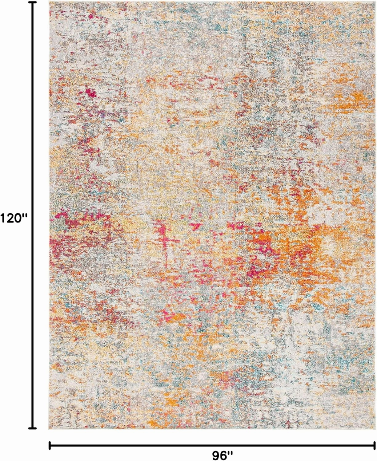 SAFAVIEH Area Rug 8x10 - Madison Collection - Large - Grey & Turquoise, Modern Abstract Design, Non-Shedding & Easy Cleaning, Ideal for Living Room, Bedroom, Office, Dining Space (MAD460G)