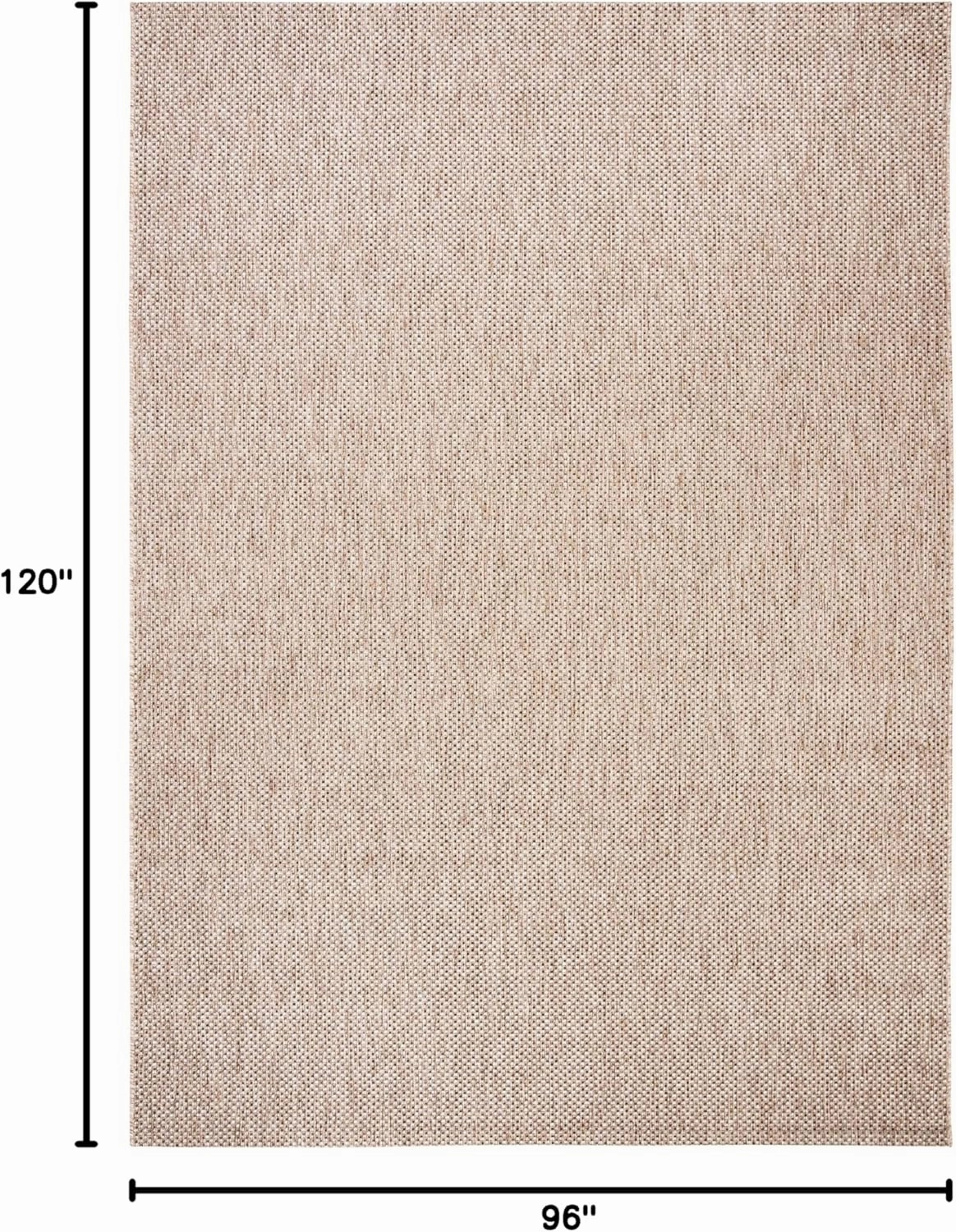 SAFAVIEH Courtyard Collection Area Rug - 8' x 10', Natural & Black, Non-Shedding & Easy Care, Indoor/Outdoor & Washable-Ideal for Patio, Backyard, Mudroom (CY8521-37312)