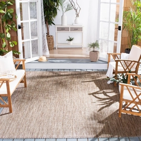 SAFAVIEH Courtyard Collection Area Rug - 8' x 10', Natural & Black, Non-Shedding & Easy Care, Indoor/Outdoor & Washable-Ideal for Patio, Backyard, Mudroom (CY8521-37312)