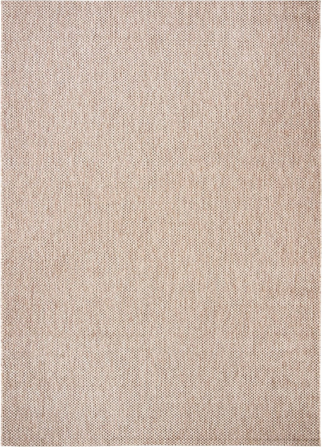 SAFAVIEH Courtyard Collection Area Rug - 8' x 10', Natural & Black, Non-Shedding & Easy Care, Indoor/Outdoor & Washable-Ideal for Patio, Backyard, Mudroom (CY8521-37312)