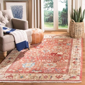 SAFAVIEH Kashan Collection Area Rug - 9' x 12'6", Red & Beige, Traditional Oriental Design, Non-Shedding & Easy Care, Ideal for High Traffic Areas in Living Room, Bedroom (KSN303L)