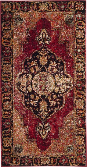 SAFAVIEH Vintage Hamadan Collection Accent Rug - 2'3" x 4', Red & Multi, Oriental Persian Design, Non-Shedding & Easy Care, Ideal for High Traffic Areas in Entryway, Living Room, Bedroom (VTH219A)