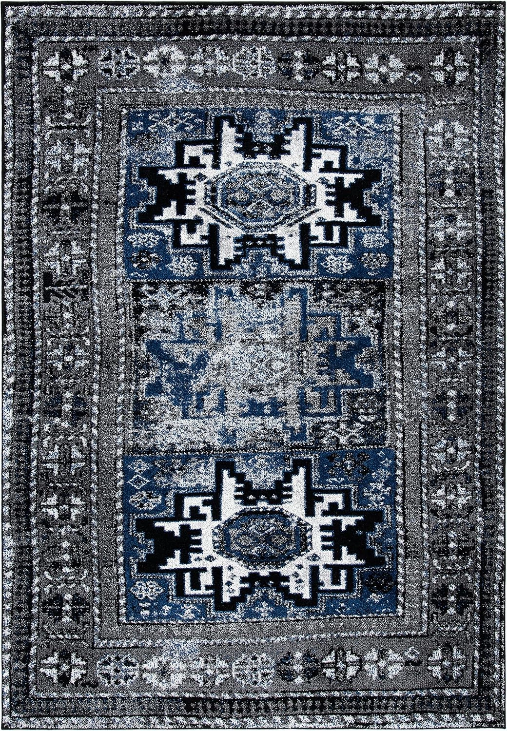 SAFAVIEH Vintage Hamadan Collection Area Rug - 9' x 12', Grey & Blue, Oriental Traditional Persian Design, Non-Shedding & Easy Care, Ideal for High Traffic Areas in Living Room, Bedroom (VTH213F)